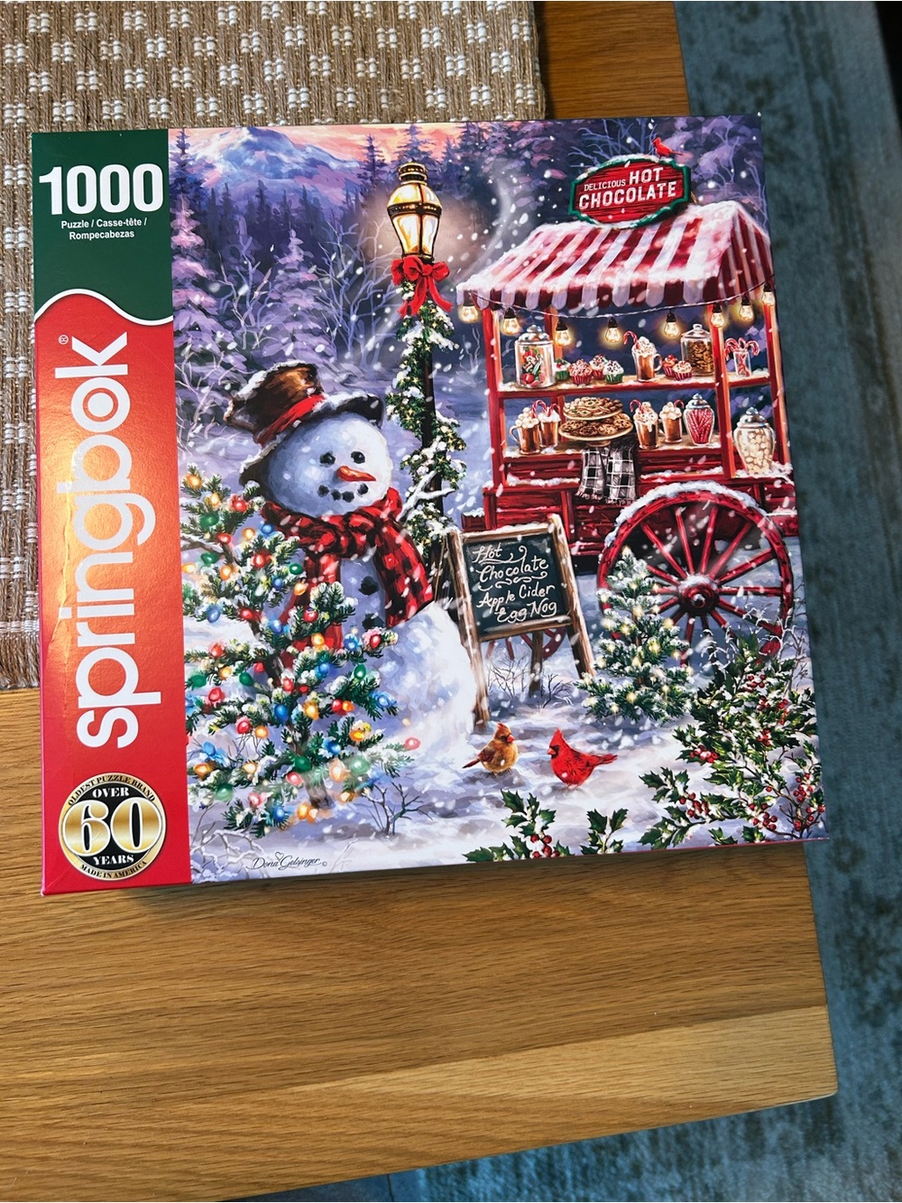 1000-Piece Holiday Snowman Puzzle - Red & White